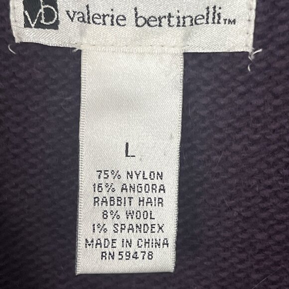 Cardigan Angora Wool blend Sweater size Large Ruffle Valerie Bertinelli - Picture 5 of 5